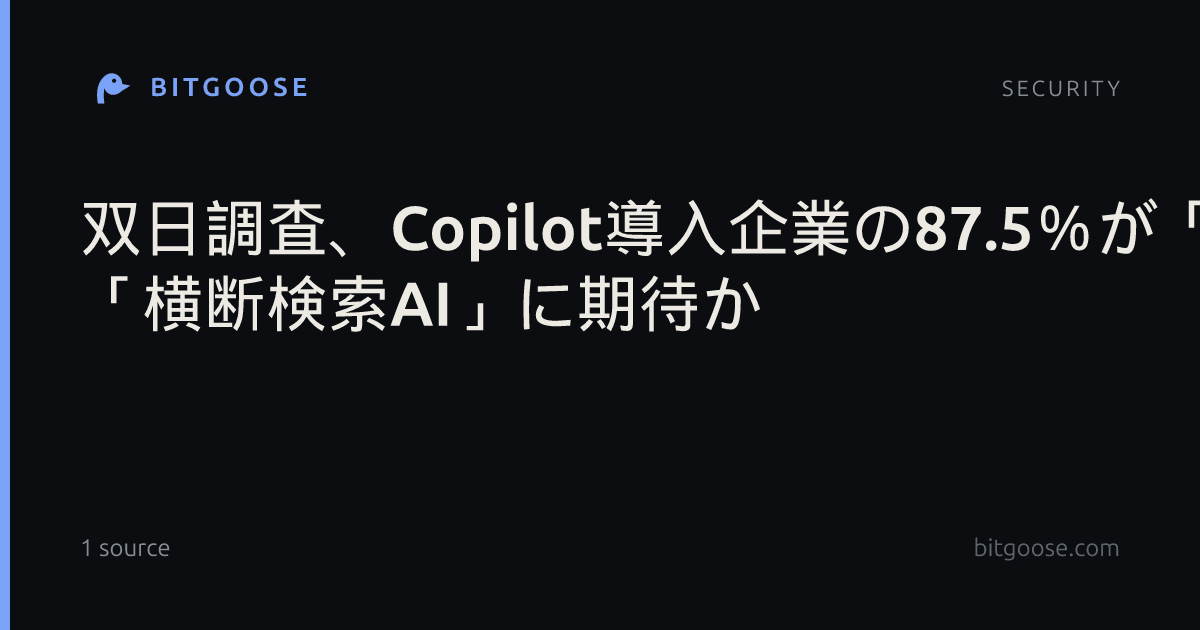 双日調査、Copilot導入企業の87.5％が「情報分散」を課題 「横断検索AI」に期待か