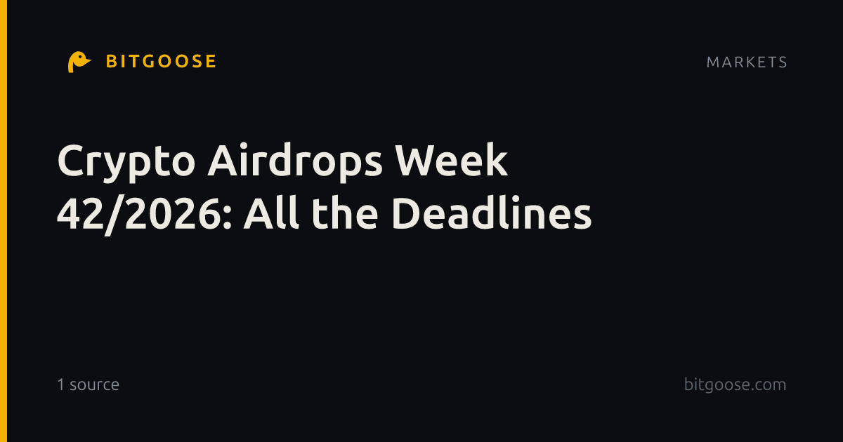 Crypto Airdrops Week 42/2026: All the Deadlines
