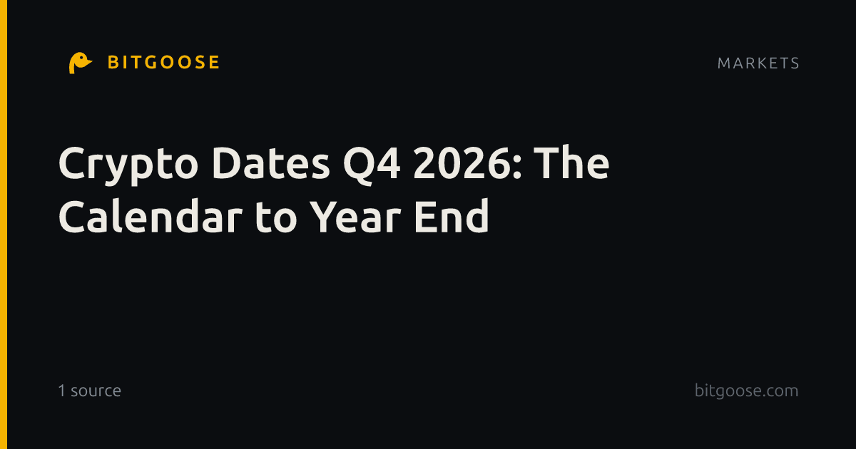 Crypto Dates Q4 2026: The Calendar to Year End