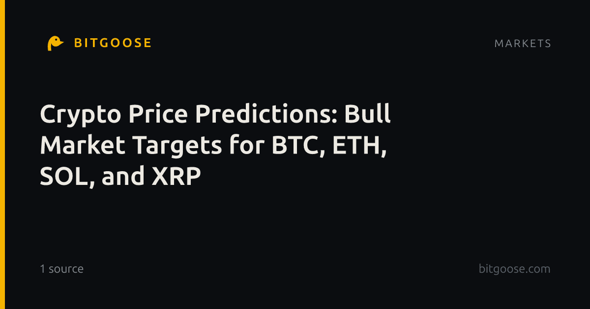 Crypto Price Predictions: Bull Market Targets for BTC, ETH, SOL, and XRP