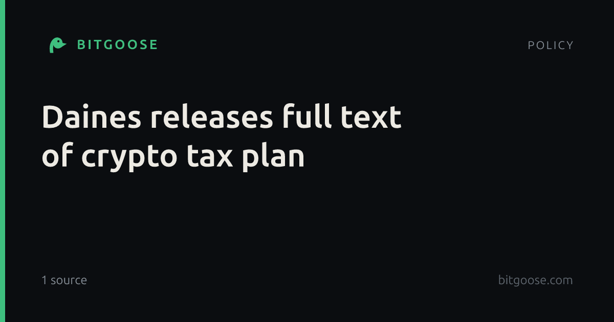 Daines releases full text of crypto tax plan