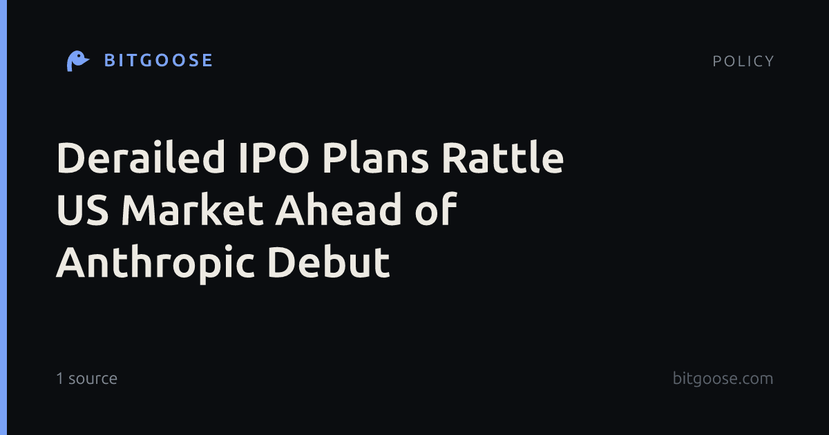 Derailed IPO Plans Rattle US Market Ahead of Anthropic Debut