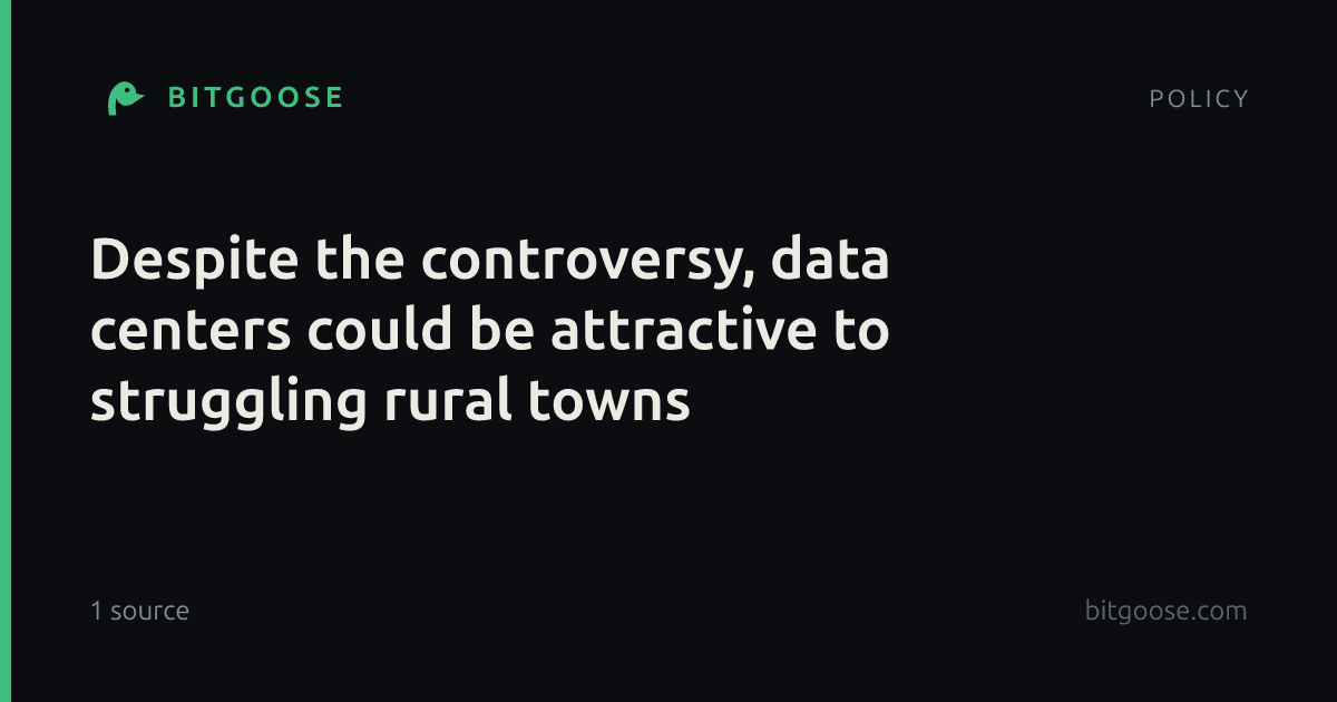 Despite the controversy, data centers could be attractive to struggling rural towns