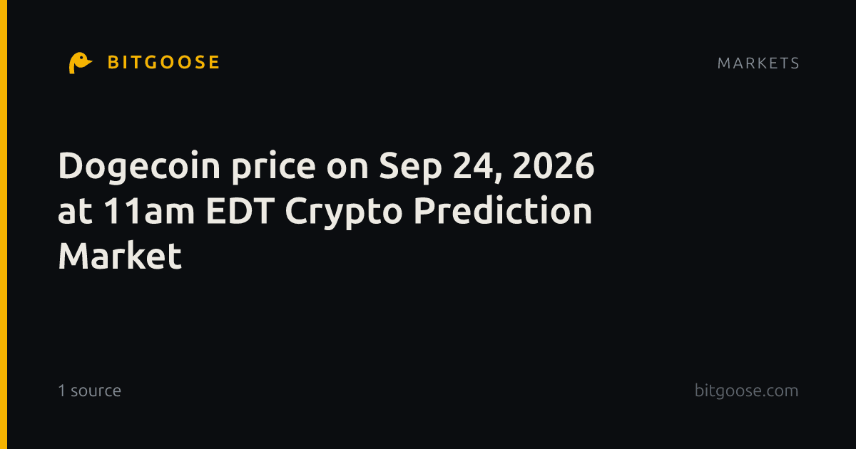 Dogecoin price on Sep 24, 2026 at 11am EDT Crypto Prediction Market