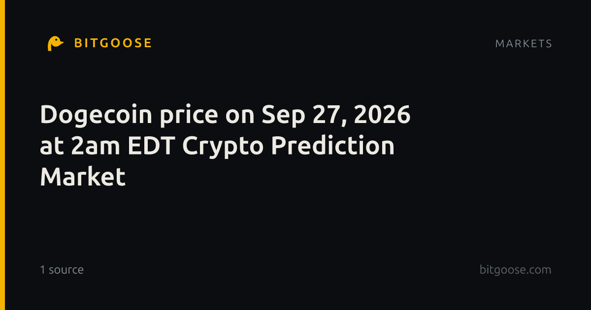 Dogecoin price on Sep 27, 2026 at 2am EDT Crypto Prediction Market