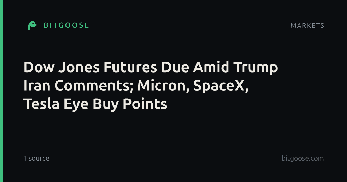 Dow Jones Futures Due Amid Trump Iran Comments; Micron, SpaceX, Tesla Eye Buy Points