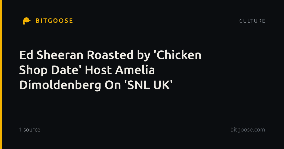 Ed Sheeran Roasted by 'Chicken Shop Date' Host Amelia Dimoldenberg On 'SNL UK'