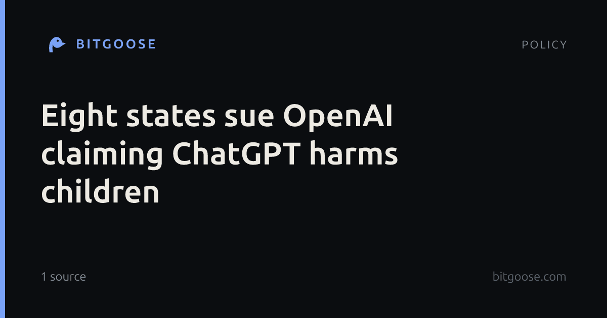 Eight states sue OpenAI claiming ChatGPT harms children