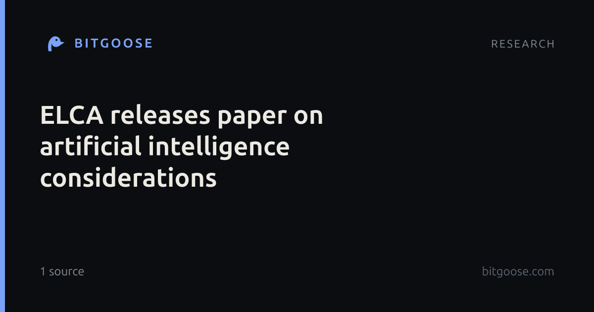 ELCA releases paper on artificial intelligence considerations