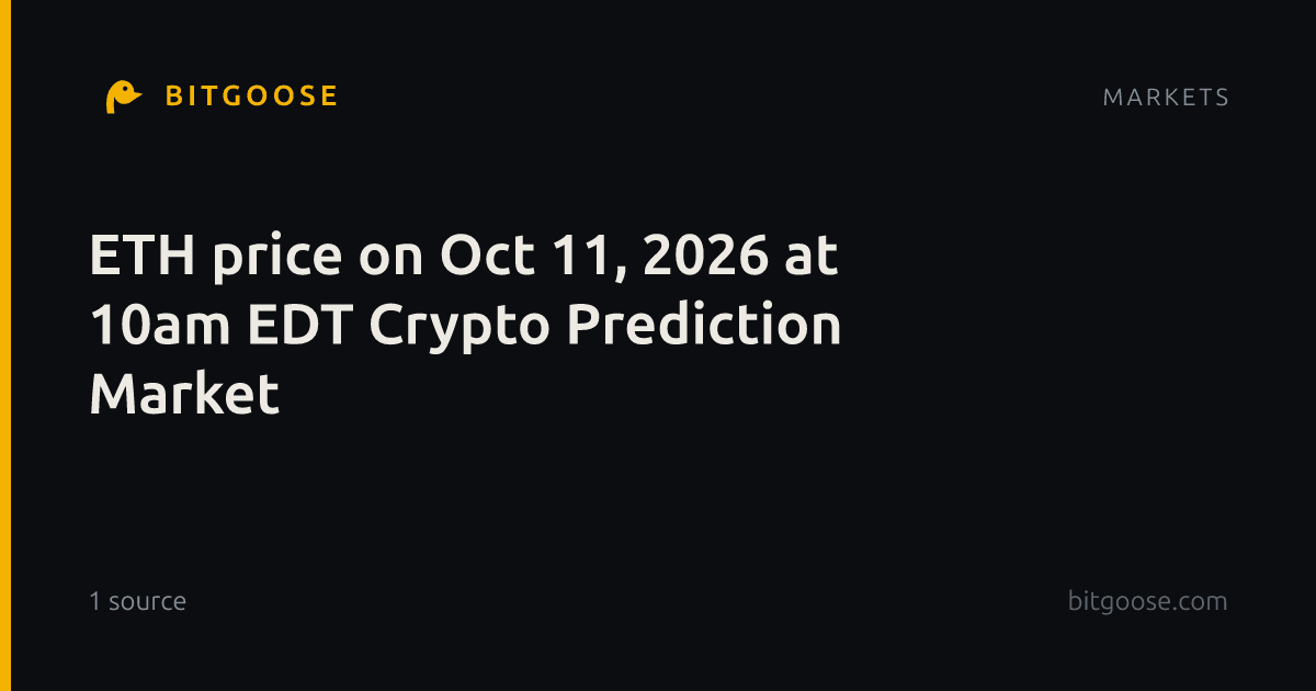 ETH price on Oct 11, 2026 at 10am EDT Crypto Prediction Market