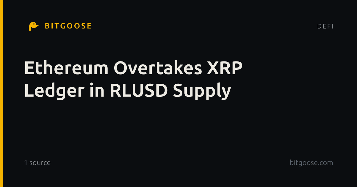 Ethereum Overtakes XRP Ledger in RLUSD Supply
