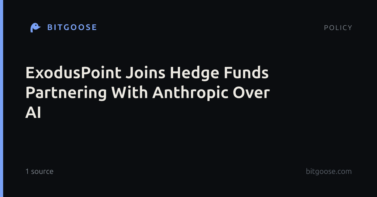 ExodusPoint Joins Hedge Funds Partnering With Anthropic Over AI