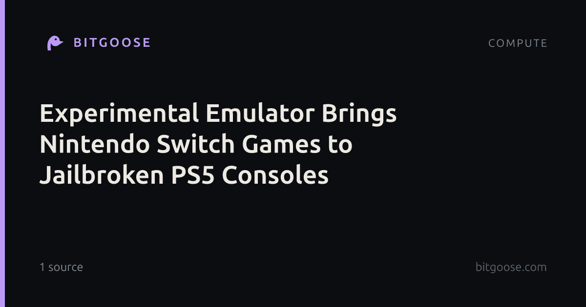 Experimental Emulator Brings Nintendo Switch Games to Jailbroken PS5 Consoles