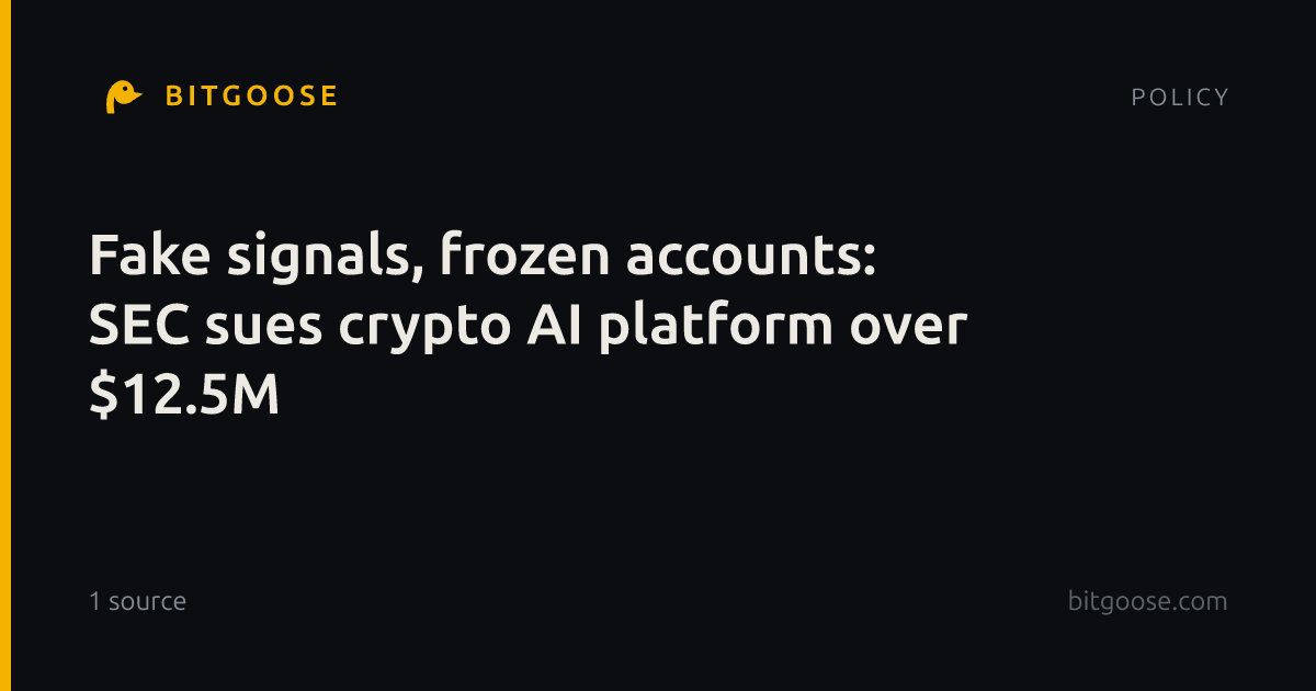 Fake signals, frozen accounts: SEC sues crypto AI platform over $12.5M
