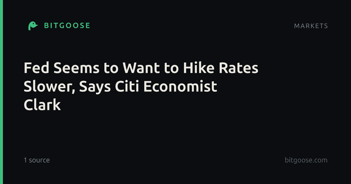 Fed Seems to Want to Hike Rates Slower, Says Citi Economist Clark