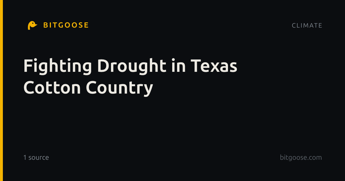 Fighting Drought in Texas Cotton Country
