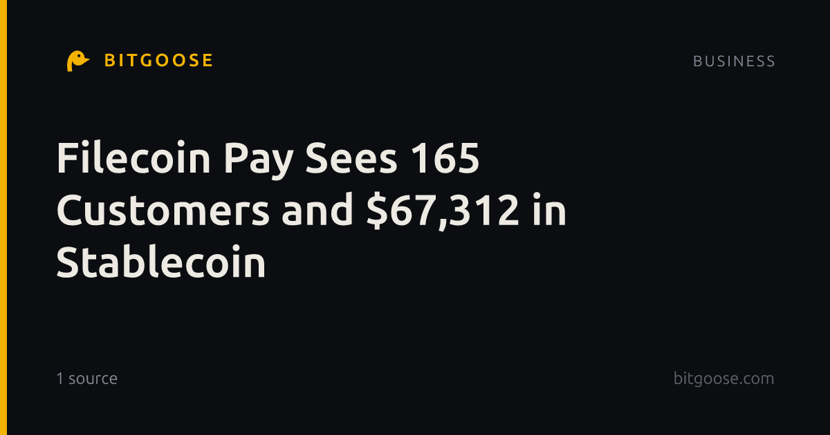 Filecoin Pay Sees 165 Customers and $67,312 in Stablecoin