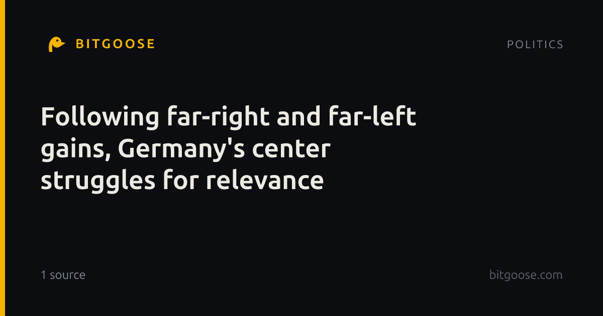 Following far-right and far-left gains, Germany's center struggles for relevance