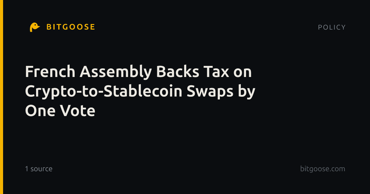 French Assembly Backs Tax on Crypto-to-Stablecoin Swaps by One Vote