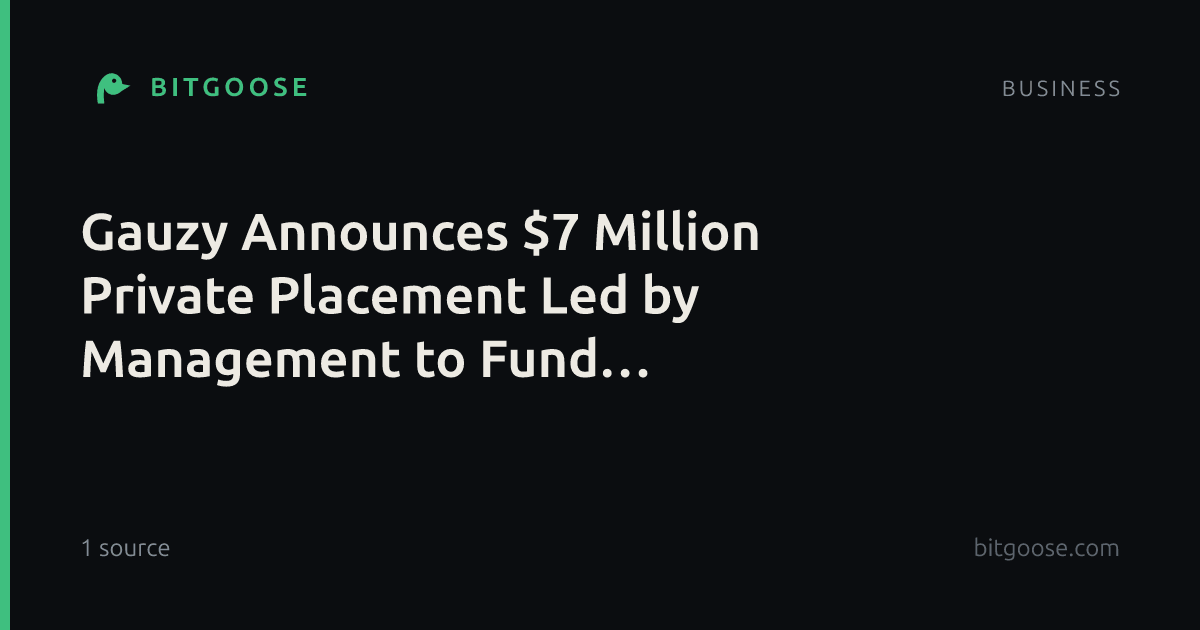 Gauzy Announces $7 Million Private Placement Led by Management to Fund Court-Approved Settlement
