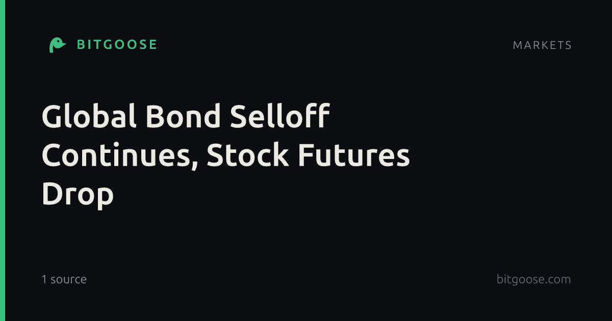 Global Bond Selloff Continues, Stock Futures Drop