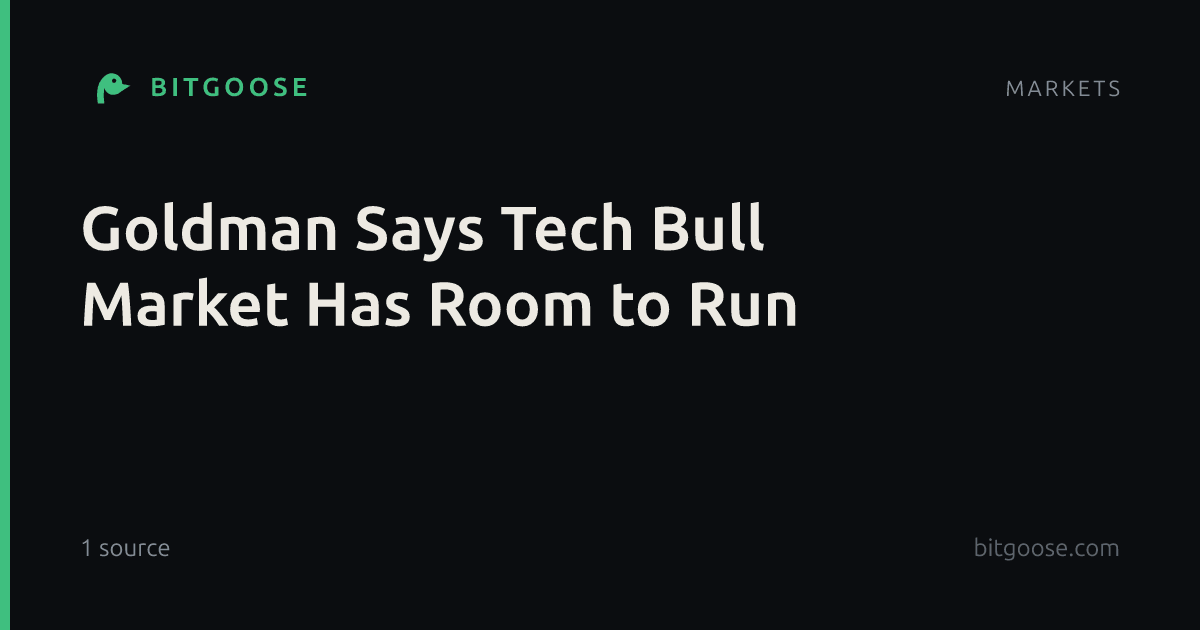 Goldman Says Tech Bull Market Has Room to Run
