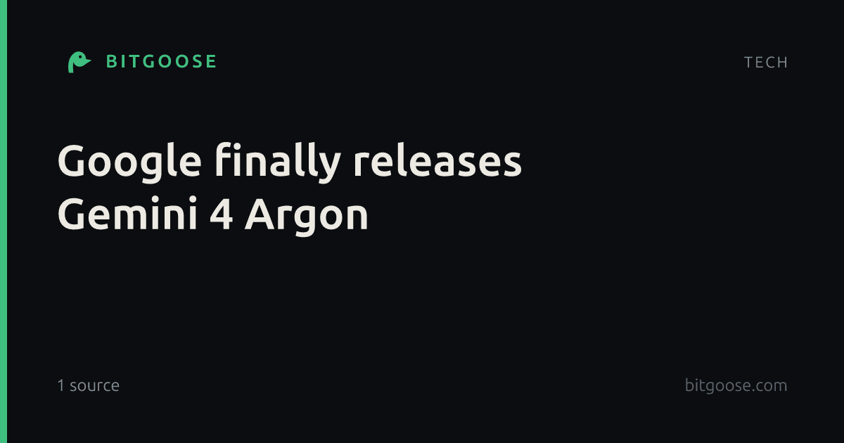 Google finally releases Gemini 4 Argon
