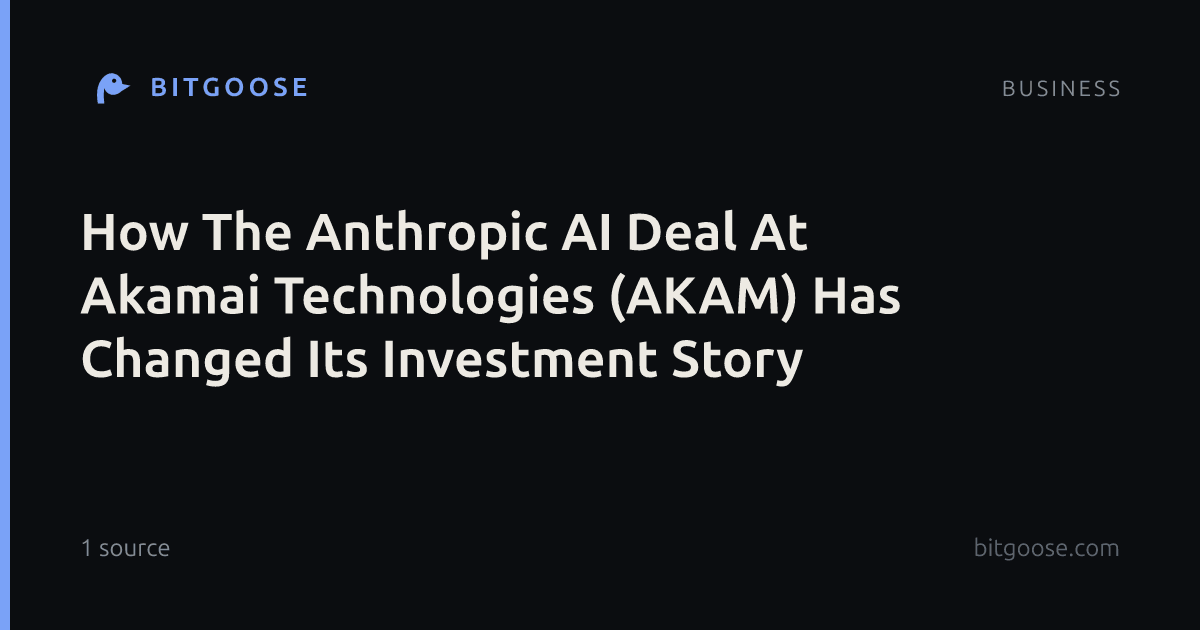 How The Anthropic AI Deal At Akamai Technologies (AKAM) Has Changed Its Investment Story