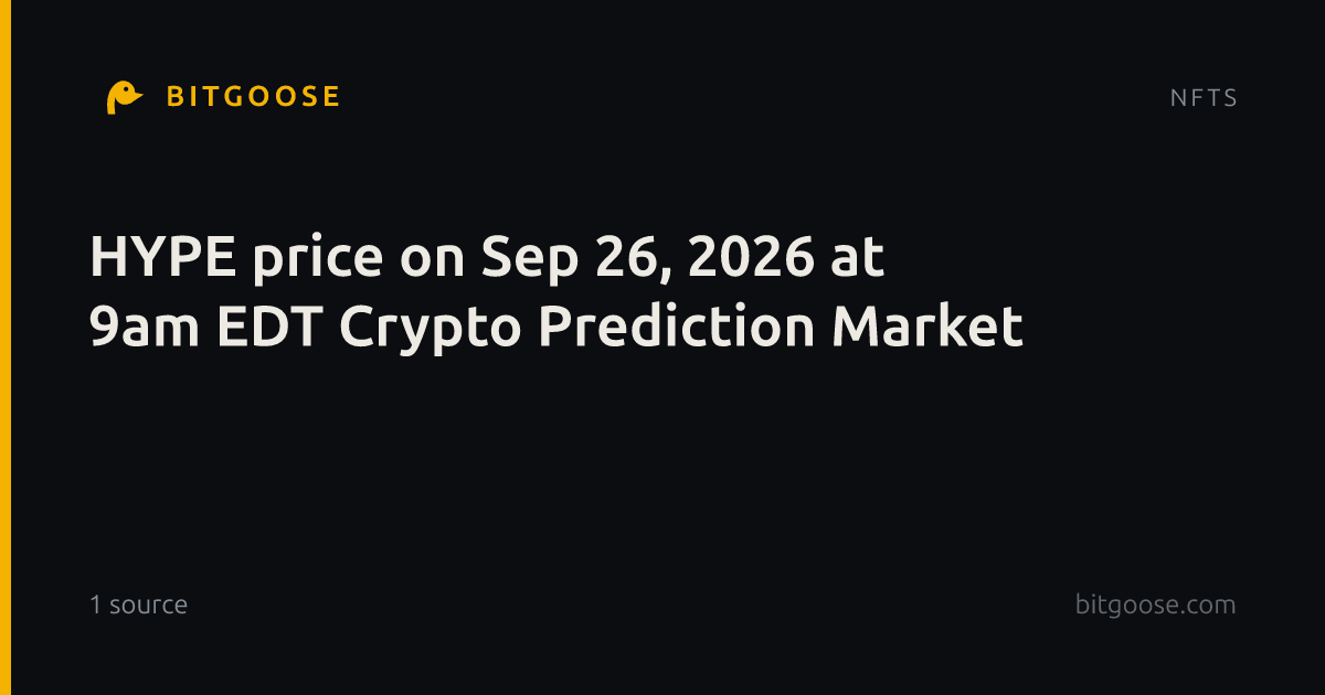 HYPE price on Sep 26, 2026 at 9am EDT Crypto Prediction Market
