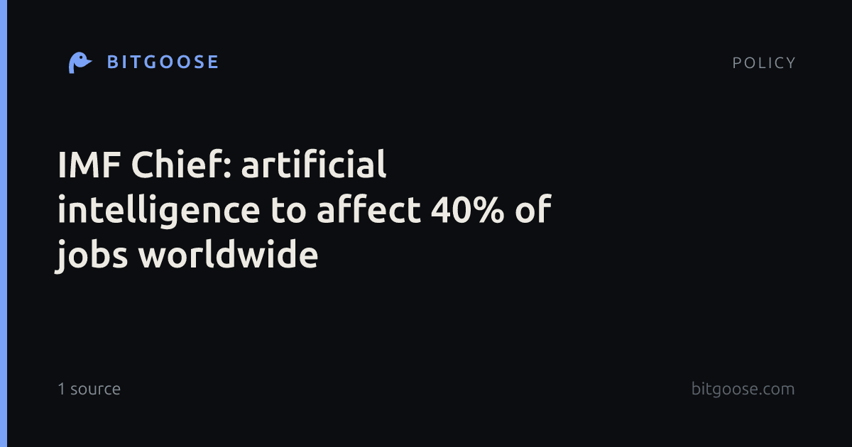 IMF Chief: artificial intelligence to affect 40% of jobs worldwide