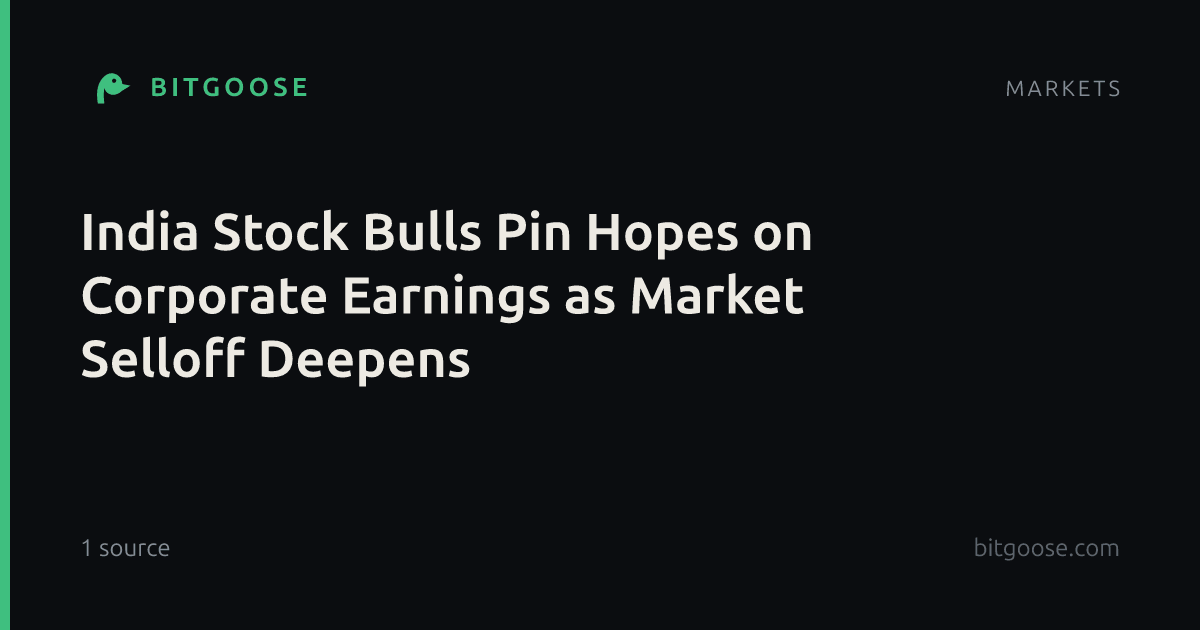 India Stock Bulls Pin Hopes on Corporate Earnings as Market Selloff Deepens