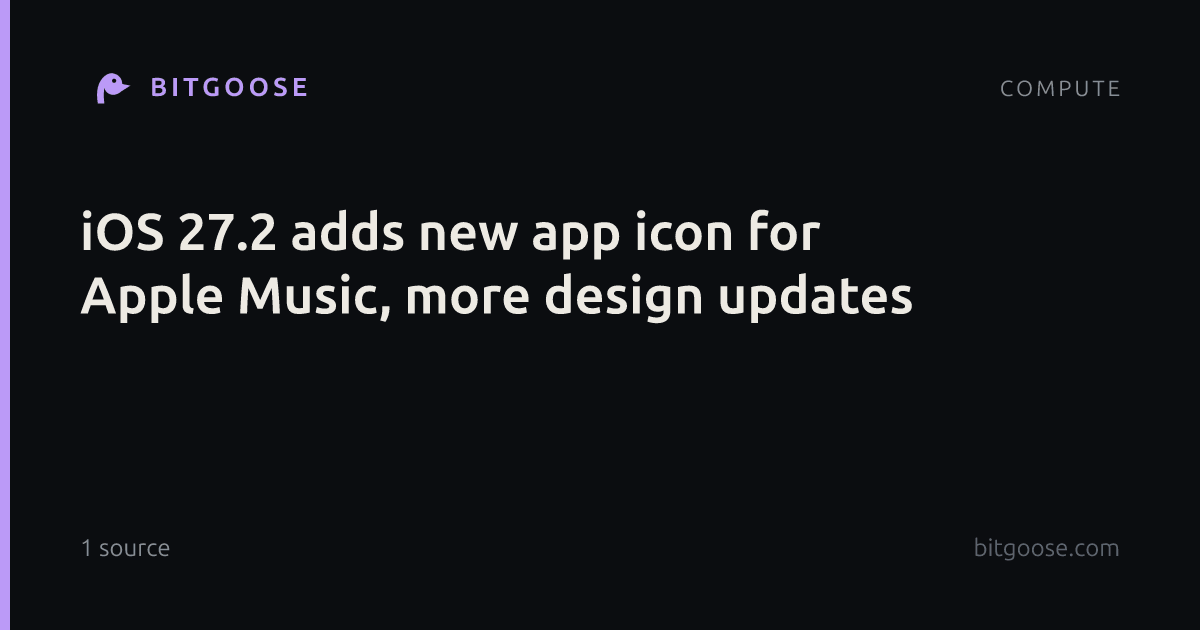 iOS 27.2 adds new app icon for Apple Music, more design updates