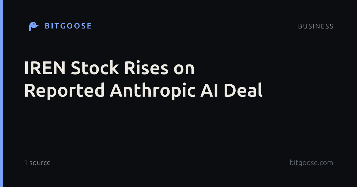 IREN Stock Rises on Reported Anthropic AI Deal