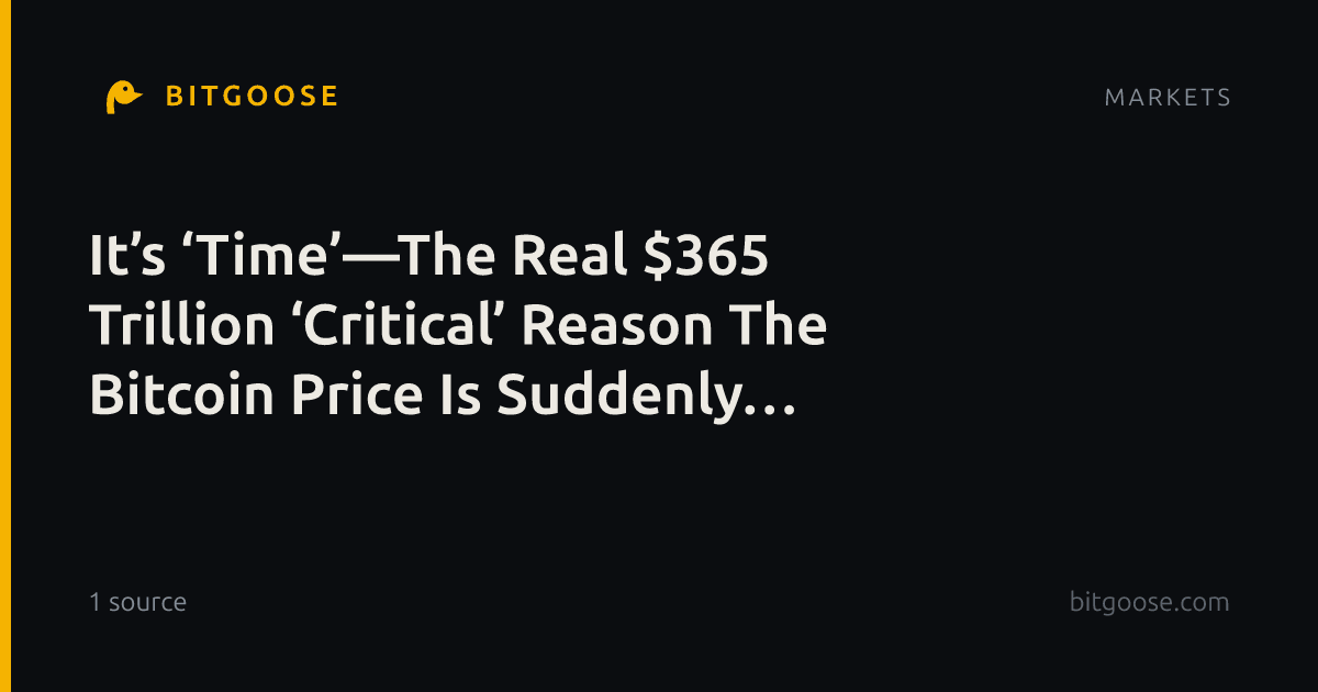 It’s ‘Time’—The Real $365 Trillion ‘Critical’ Reason The Bitcoin Price Is Suddenly Soaring