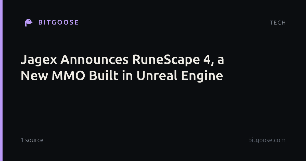 Jagex Announces RuneScape 4, a New MMO Built in Unreal Engine