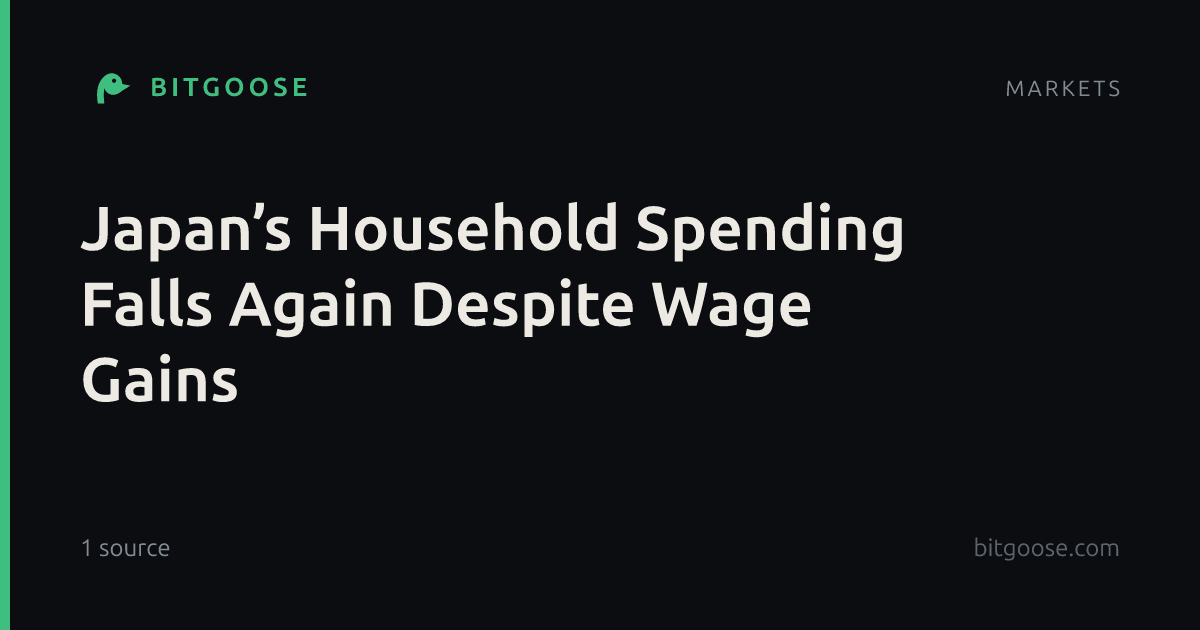 Japan’s Household Spending Falls Again Despite Wage Gains