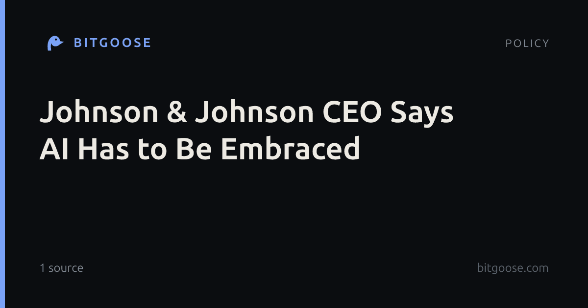Johnson & Johnson CEO Says AI Has to Be Embraced