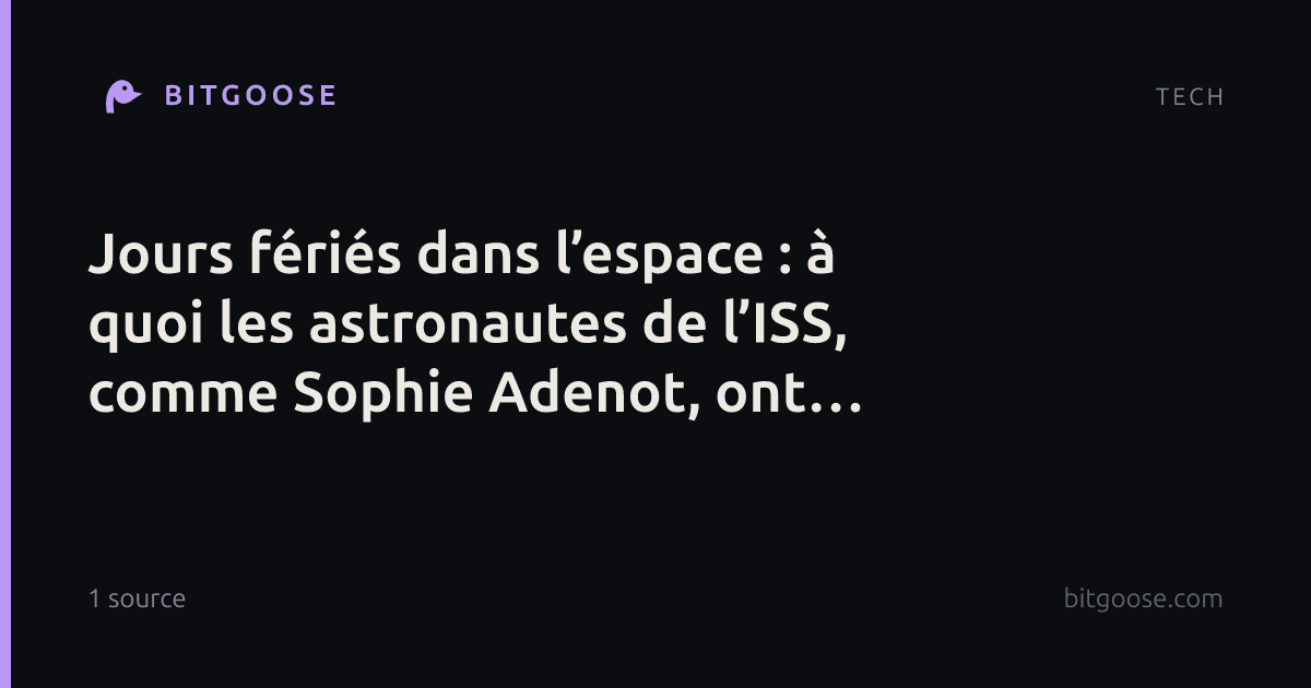 Jours fériés dans l’espace : à quoi les astronautes de l’ISS, comme Sophie Adenot, ont vraiment droit