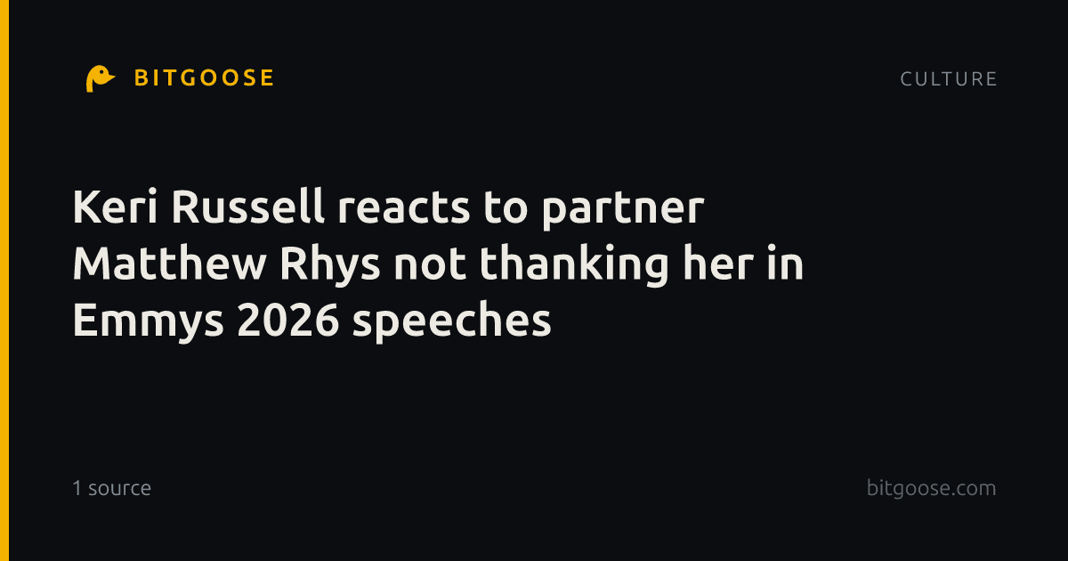 Keri Russell reacts to partner Matthew Rhys not thanking her in Emmys 2026 speeches