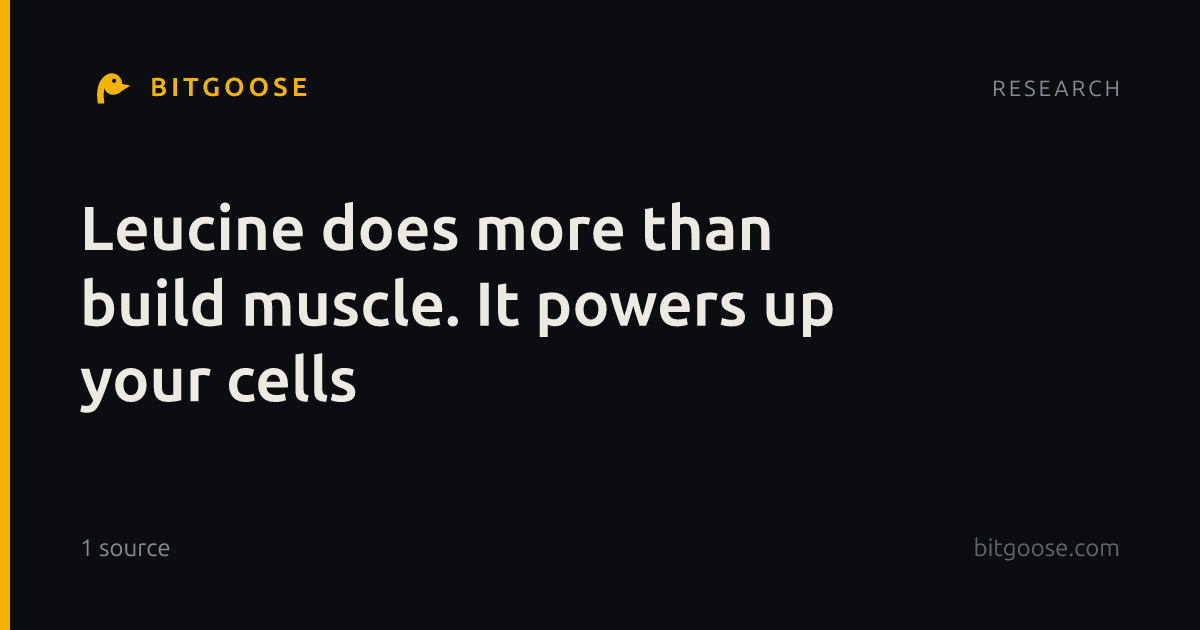Leucine does more than build muscle. It powers up your cells