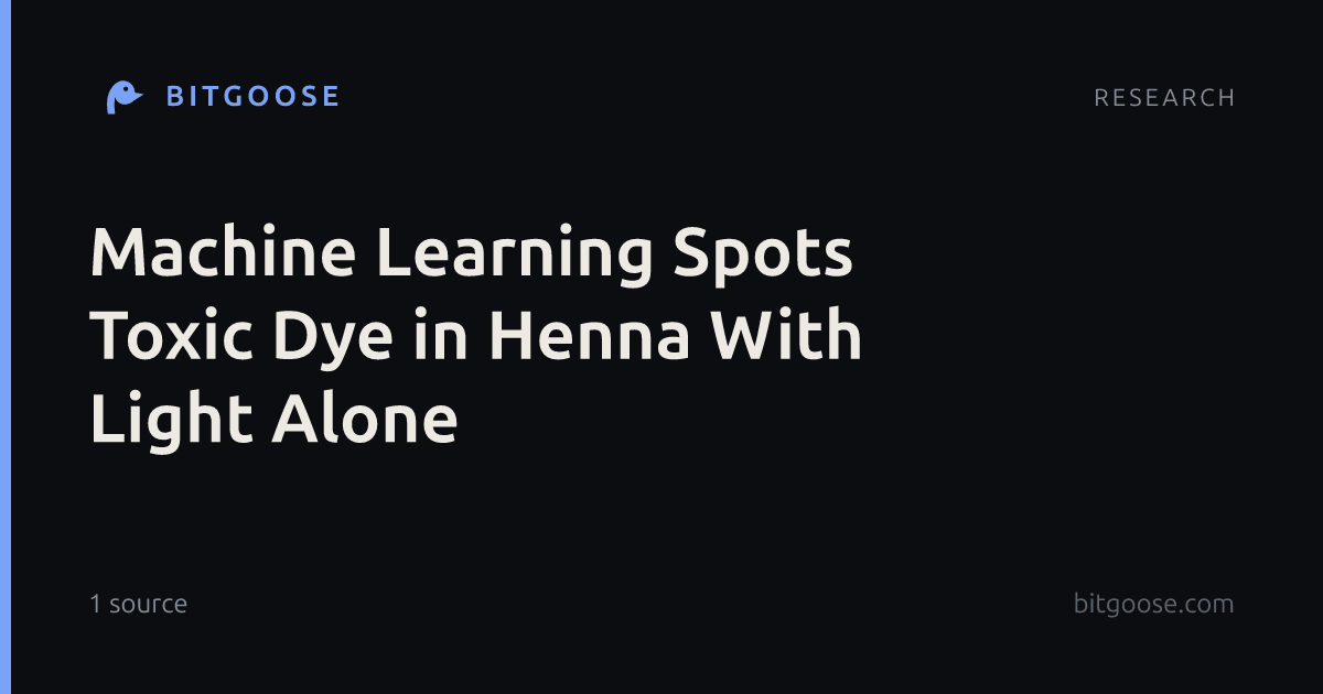 Machine Learning Spots Toxic Dye in Henna With Light Alone