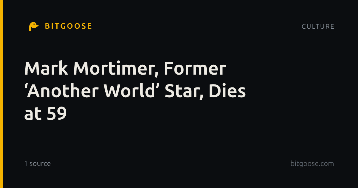 Mark Mortimer, Former ‘Another World’ Star, Dies at 59