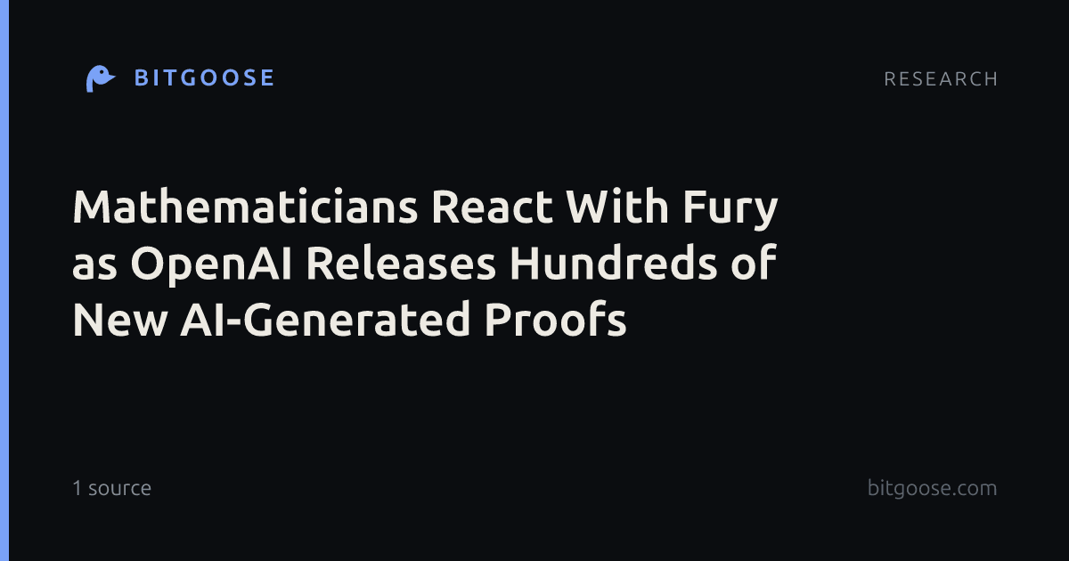 Mathematicians React With Fury as OpenAI Releases Hundreds of New AI-Generated Proofs