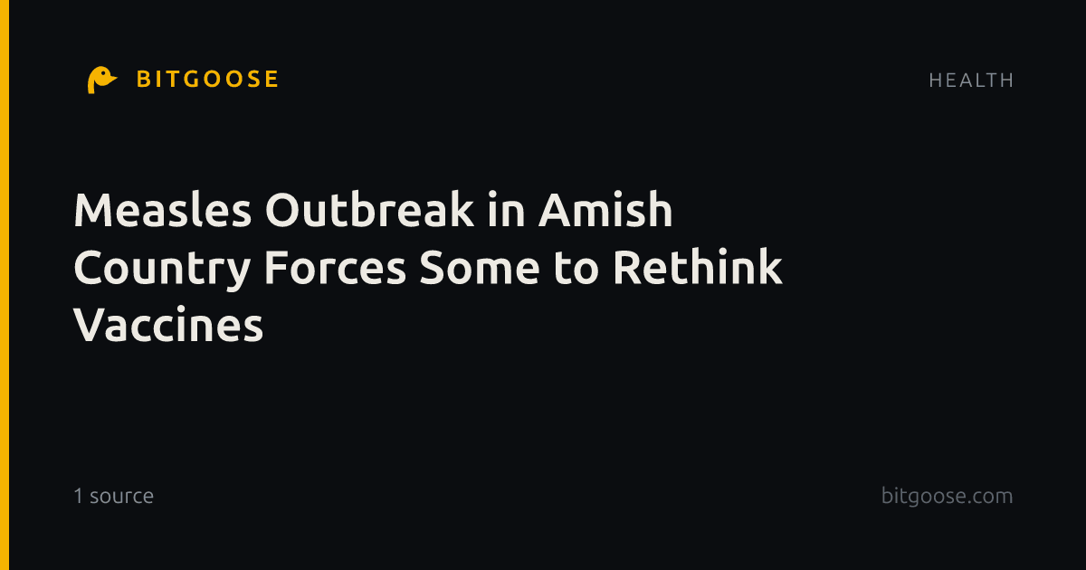 Measles Outbreak in Amish Country Forces Some to Rethink Vaccines