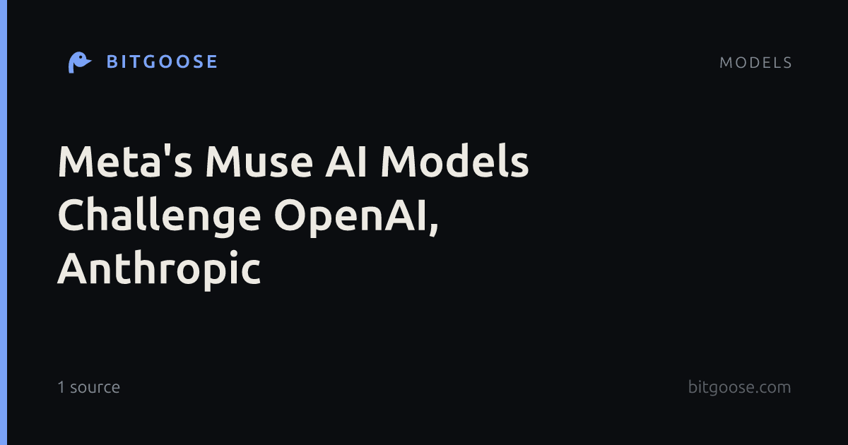 Meta's Muse AI Models Challenge OpenAI, Anthropic