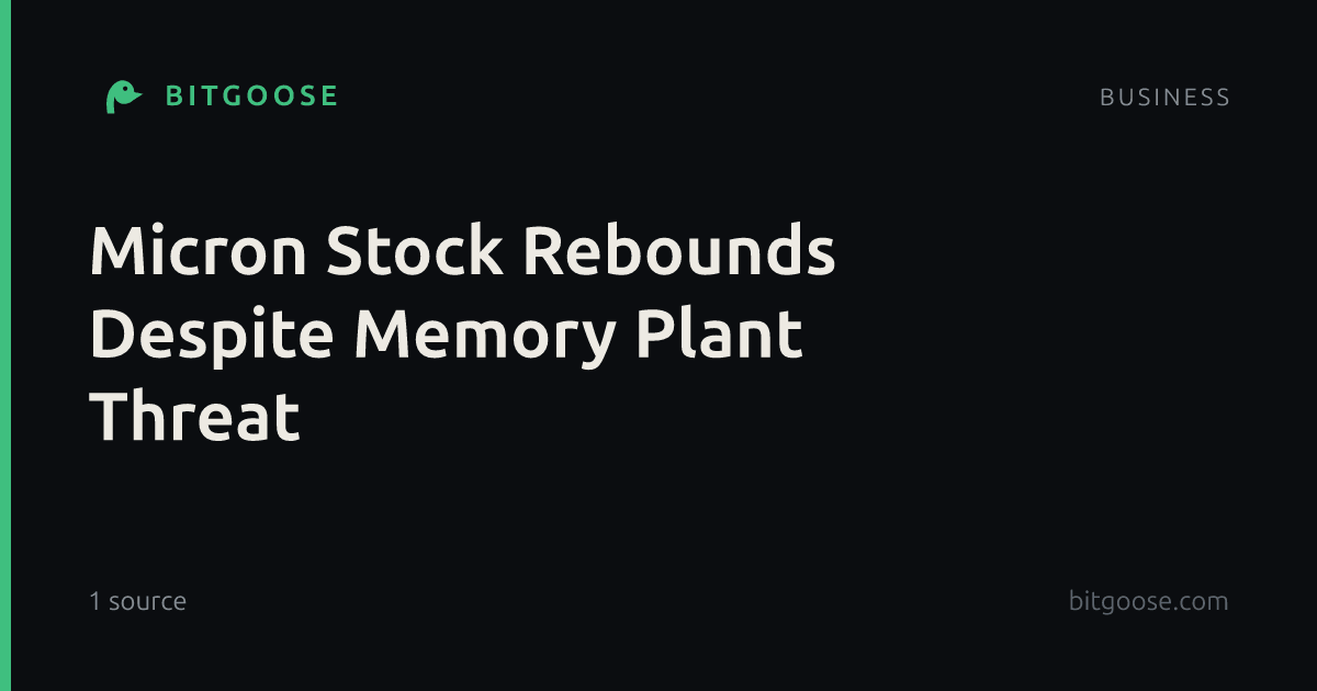Micron Stock Rebounds Despite Memory Plant Threat