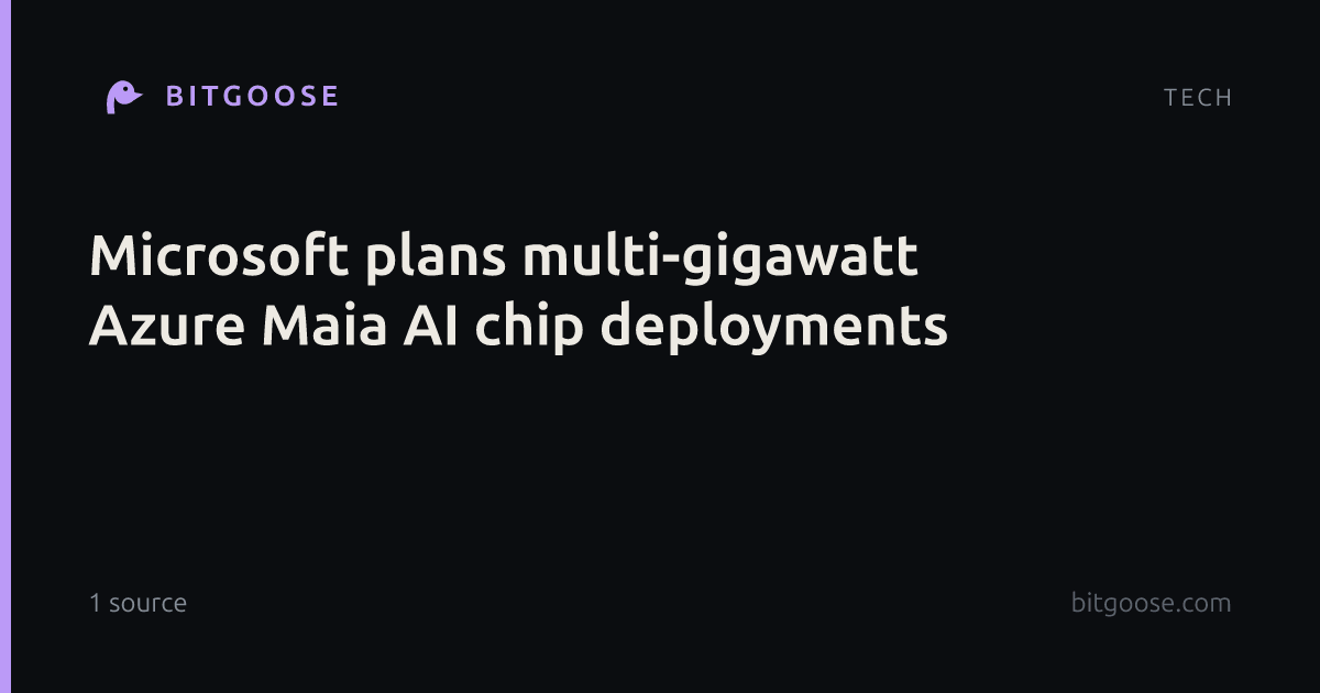 Microsoft plans multi-gigawatt Azure Maia AI chip deployments