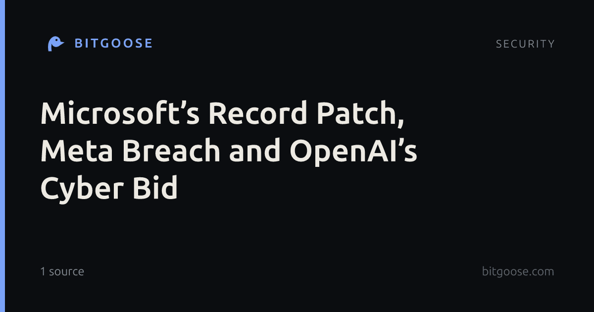 Microsoft’s Record Patch, Meta Breach and OpenAI’s Cyber Bid