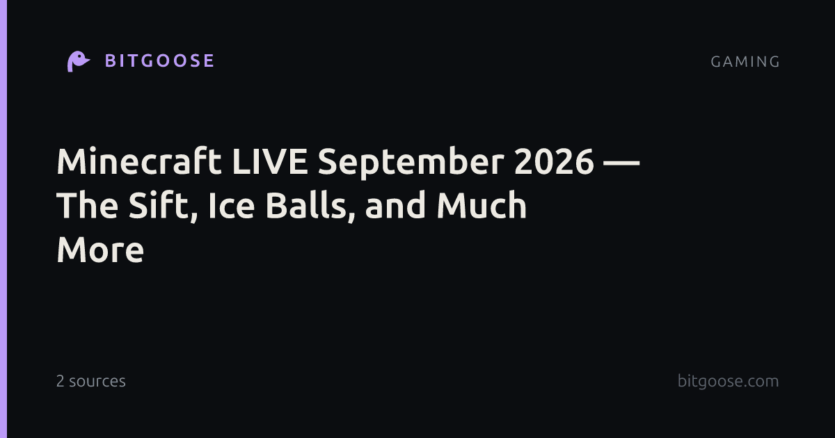 Minecraft LIVE September 2026 — The Sift, Ice Balls, and Much More