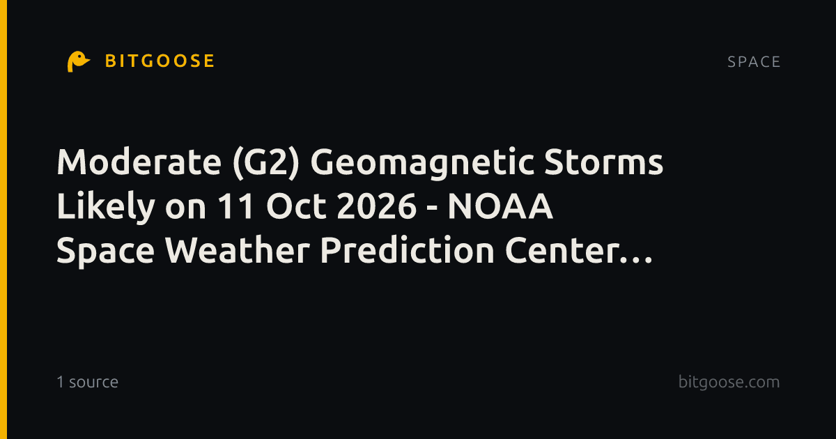 Moderate (G2) Geomagnetic Storms Likely on 11 Oct 2026 - NOAA Space Weather Prediction Center (.gov)